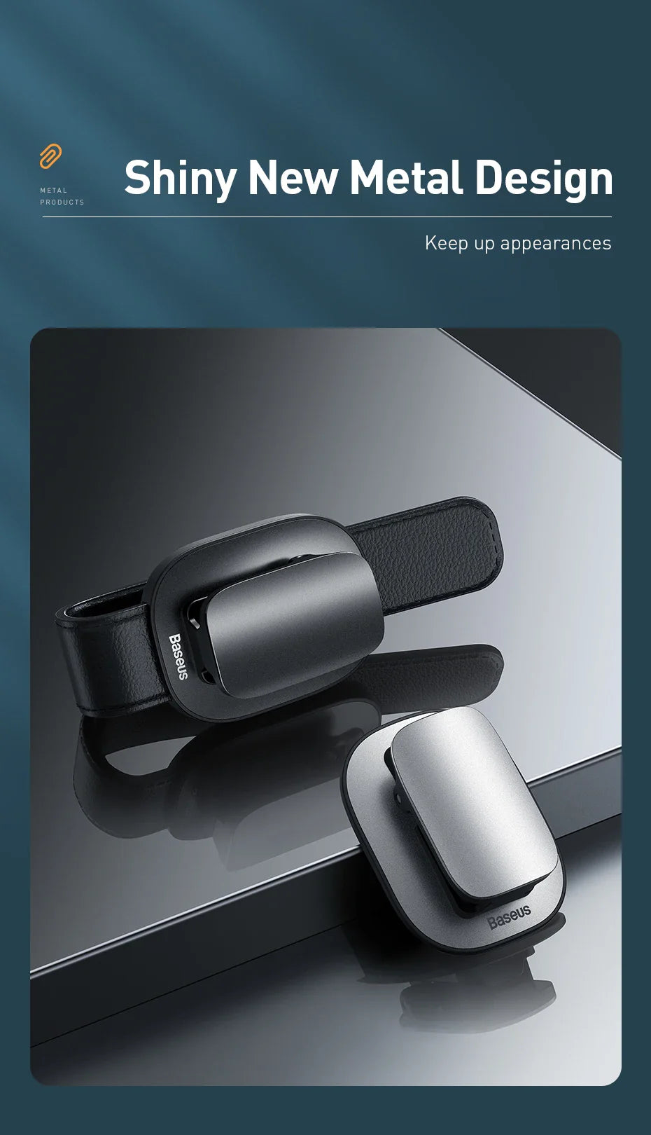 Baseus Car Eyeglass Storage Clip Sun Visor Sunglasses Holder for Auto Card Ticket Stand Interior Accessories Car Eyeglass Holder