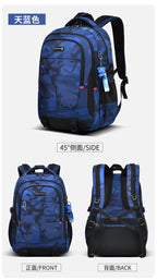 2025 new camouflage backpack for boys High capacity school bag for junior high school students Outdoor travel backpack for men