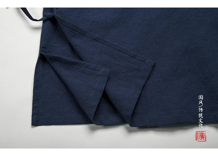 Chinese Traditional Clothing Hanfu Vest Men Linen Cotton Sleeveless Top Men's Tang Suit Kimono Cardigan Men's Slit Top