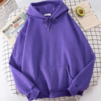 Autumn Casual Women's Solid Hoodie Comfortable Strecth Sweatshirts Loose Pocket Warm Clothes Fashion Street Female Pullovers