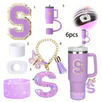 6PCS Cup Accessories Set for Stanley Cup  40oz tumbler with handle Including Silicone Straw Topper and Boot, Spill Proof Stopper