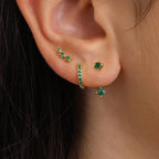 3 Pairs Exquisite Zircon Little Huggies Hoop Earrings Set for Women Stainless Steel Unique Cartilage Earring Piercing Jewelry