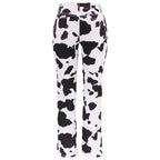 Cow Print High Waist Straight Jeans Women New Comfortable Casual Denim Pants Female Four Seasons Trousers 2024 Trend Streetwear