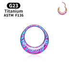 ASTM F136 Titanium 16G Moon Septum Hoop Ring Anodizing Hinged Segment Nose Clicker Tragus Helix Daith Earring Piercing Jewelry