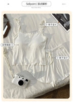 Casual Women Pajamas Summer Sleepwear Spaghetti Strap Shorts Sets 2 Pieces Night Wears O-neck Korean Sleeping Solid Home Suit