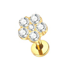 1PC Titanium Zircon Star Flower Labret Piercing for Women Cartilage Tragus Daith Helix Stud Earring Body Jewelry