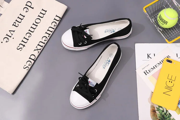 Canvas Small White Shallow Cut Summer Flat Sport Casual Ladies Soft Sneakers Platform Zapatillas De Mujer Tenis Women Luxury