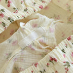 2025 Spring and Autumn Women's Pajama Set 100% Cotton Crepe Long sleeved Pants Two piece Cute and Sweet Home Fury Set Ladies