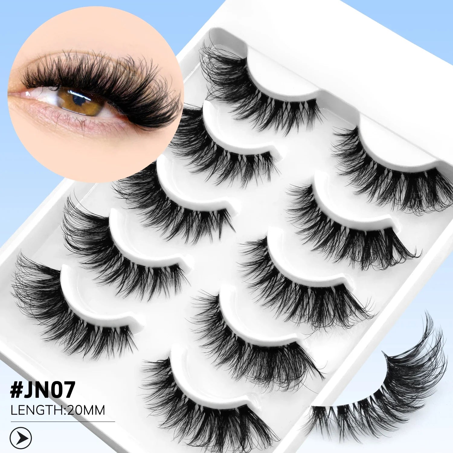 GROINNEYA Cat Eye Lashes Natural Fluffy False Lashes With Winged Ends For Extended Natural Look Soft Clear Stem Lashes Makeup
