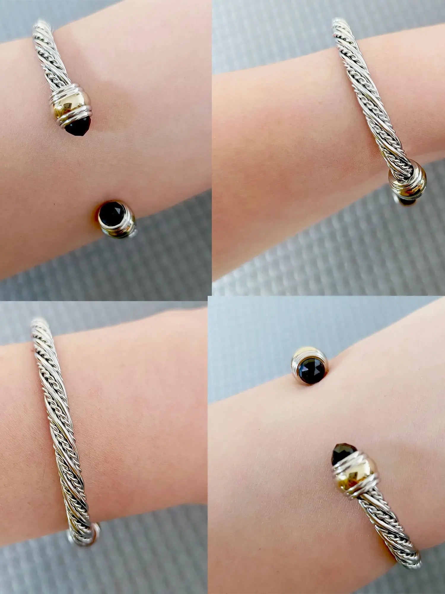 1PC Cable Bracelet for Women Gemstone Open Cuff Bracelet Bangle Bracelet Pearl Bracelet for Girls Best Gift for Women Friend