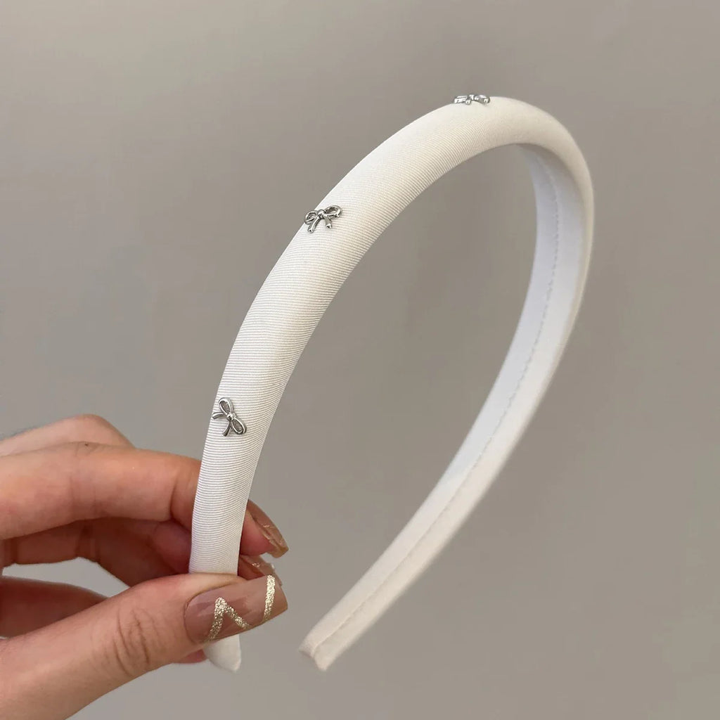 1pc/3pcs butterfly tie headband simple solid color fabric sponge head buckle headband accessory