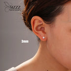 Crystal Zircon Real 925 Sterling Silver Earrings Channel  Cubic Zirconia Silver Stud Earrings for Women Sterling Silver Jewelry