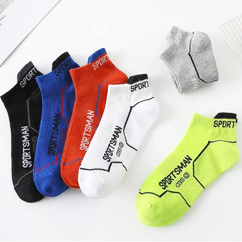 5 Pairs sport Socks High Quality  Men's Summer Man Short Socks Breathable Ankle Socks Cotton Black Thin Cut Run Men Socks
