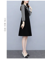 2025 New Spring Autumn Wear Temperament Small Flavor Style Slim Skirt Doll Collar Fashion Dress Women