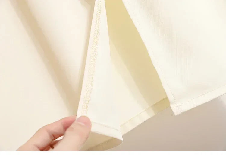 2025 Summer Female Fashionable Versatile Solid Skirts High Waisted Mid Length A-line Plus Size Skirt Split Wrap Body Skirt