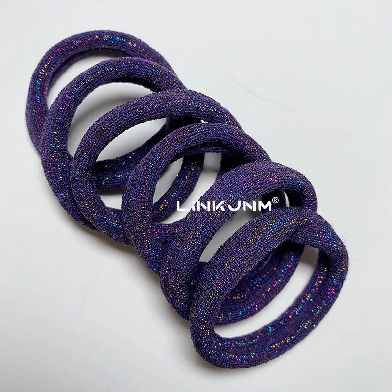 6PCS Women Glitter Hair Scrunchies Girls Elastic Hair Rubber Bands Hair Holder/Gum Hair Accessories Ponytail Hair Holders