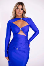 Articat Sexy Hollow Out Long Sleeved Elastic Tight Dress Women Pleats Double Layered Female Vestidos Elegant Party Evening Dress