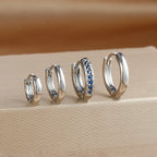 4PCS Set Stainless Steel Huggie Minimal Hoop Earrings 6/8/10mm Crystal Zirconia Helix Tragus Cartilage Earrings Piercing Jewelry