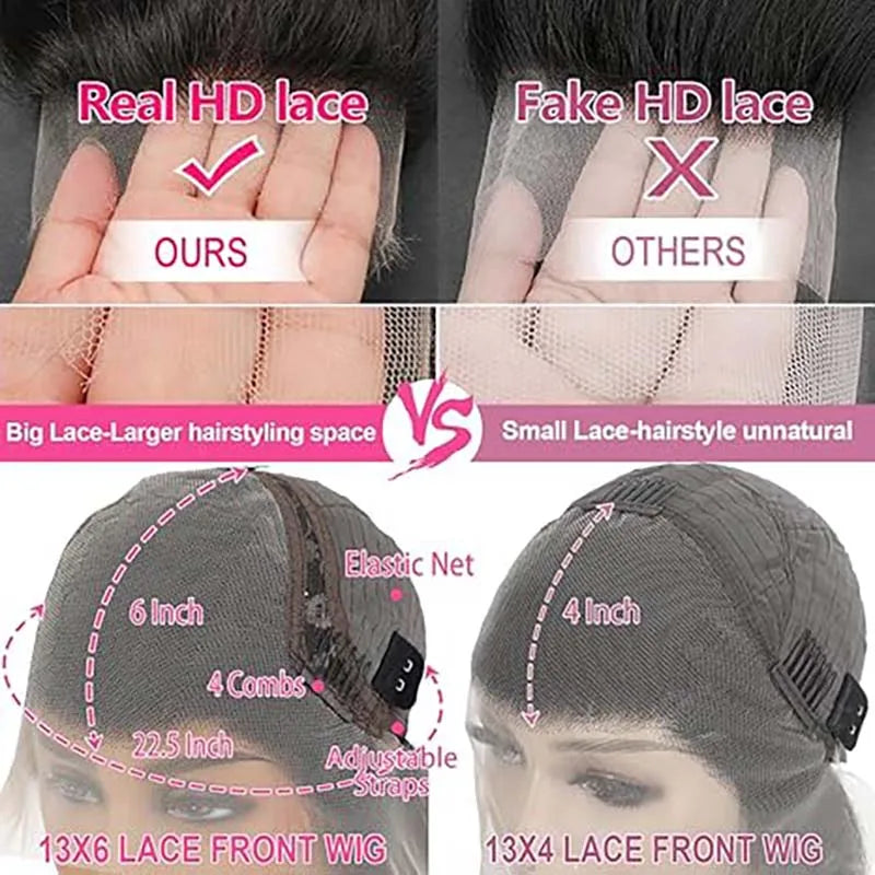 40 Inch Natural wigs 13x4 Straight Human Hair Wigs 220 Density hd lace wig 13x6 wigs human hair For Women