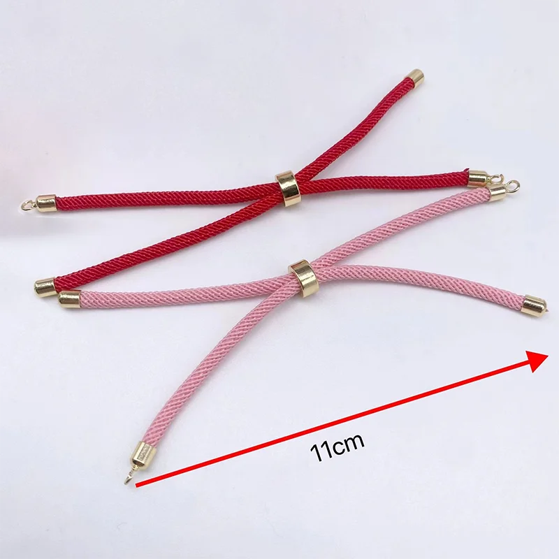 10Pcs Twisted Nylon Cords Bracelet Adjustable Extension Tail Chain Connector For DIY Handmade Jewelry Making Accessories