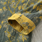 Chinese Style Women's Pajamas, Pure Cotton, Retro Color, Woven Jacquard, Home Clothing, Long Sleeves Trousers, Diagonal Collar