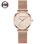 2025 New Women's Luxury Watch Matte Dial Japanese Quartz Movement Stainless Steel Mesh Strap Hannah Martin Brand Original Watch