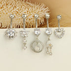 5PCS Cute Dangle Belly Ring Pack 14G Navel Piercing Bulk Sexy Belly Ring Set Belly Button Ring Lot Pircing Ombligo Jewelry