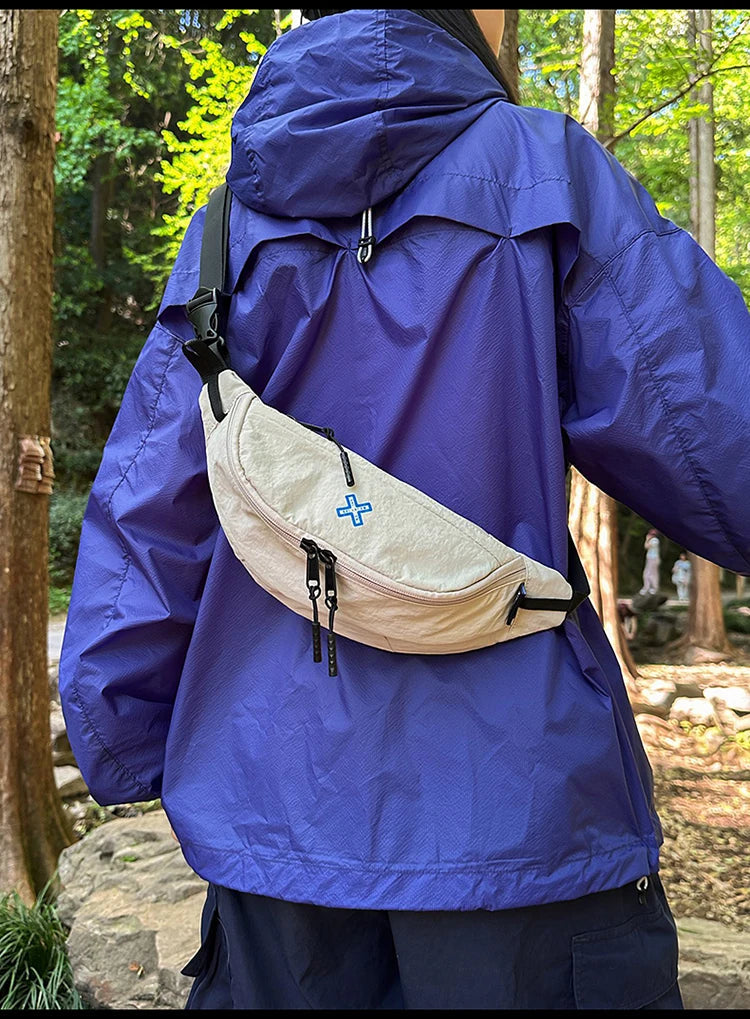 Casual Waterproof Chest Bags Large Capacity Crossbody Bags Korean Fashion Waist Bag Fanny Pack for Women Men's Travel Bag Banana