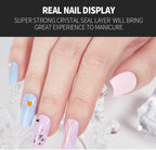 AWStorG15ml 2 IN 1 Crystal Top Coat Transparent Soak Off UV LED Nails Art Manicure Gel Nail Polish Varnishes Primer Function Gel