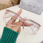 2024 Oversized Square Glasses Anti Blue Light Glasses Large Frame Myopia Glasses Flat Light Glasses Transparent Eyeglasses
