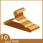 10pcs Aluminum Alloy Clothing Hanger Golden Durable Domestic Coat Supplies Organizer Wardrobe Organizer Clothing Storage Rack