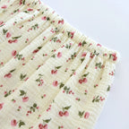 2025 Spring and Autumn Women's Pajama Set 100% Cotton Crepe Long sleeved Pants Two piece Cute and Sweet Home Fury Set Ladies