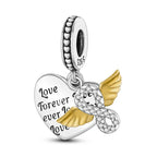 925 Silver Lucky Guardian Angel Dangle Beads Charm Women Fit Original Bracelet Necklace Original DIY Jewelry Making Gift