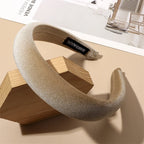 Autumn Winter Soft Velvet Cloth Sponge Padded Hairbands for Women Girls Casual Shopping Face Washing Dress Up Hair Accessories