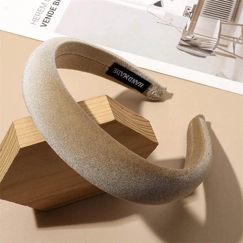 Autumn Winter Soft Velvet Cloth Sponge Padded Hairbands for Women Girls Casual Shopping Face Washing Dress Up Hair Accessories