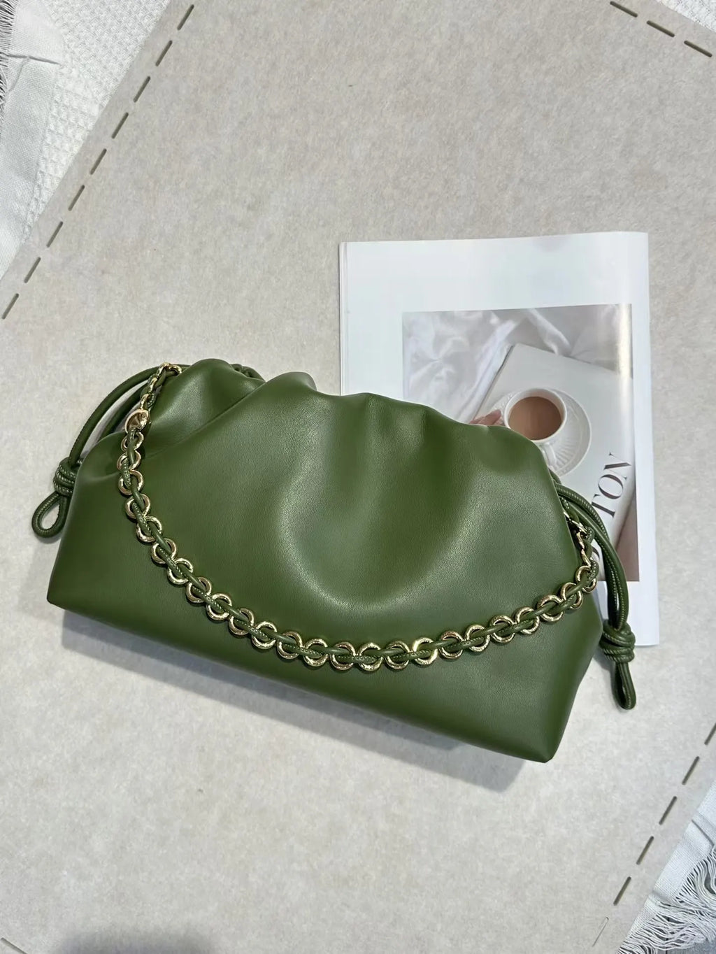 Brand Design Fashion High-grade Texture Leather Cloud Bag Luxury Ladies High Quality Cowhide  Shoulder Crossbody Bags For Women