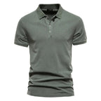 2025 Men's Slim Fit Cotton Polo Shirt - Stylish Lapel Design for Casual & Business Golf Wear