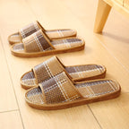 Bamboo Rattan Grass Summer Home Couple Wholesale Street Stall Indoor Thickened Soft Bottom Wooden Floor Home Linen Slippers