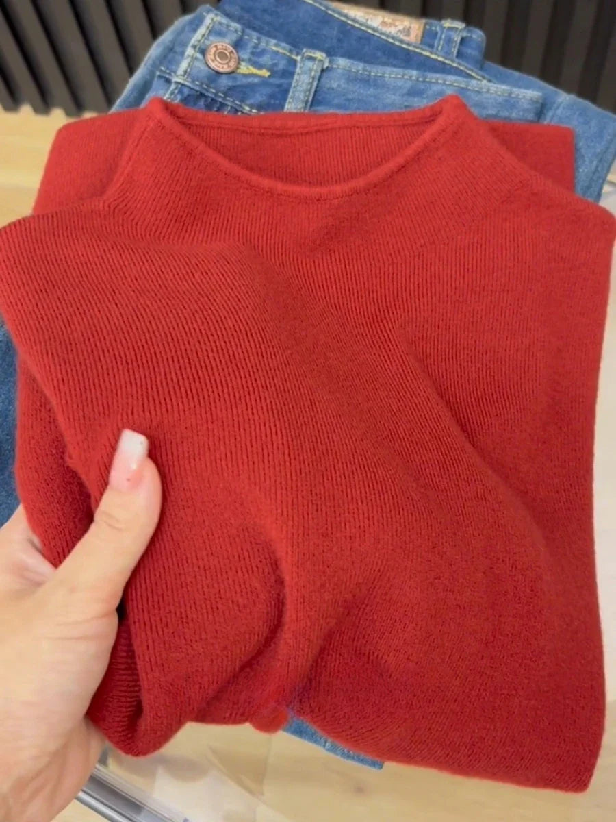 2025 Women Turtleneck Knitted Pullovers Solid Sweater Harajuku Korean Soft Warm Knitwear Autumn Winter Fashion Slim Jumpers Tops
