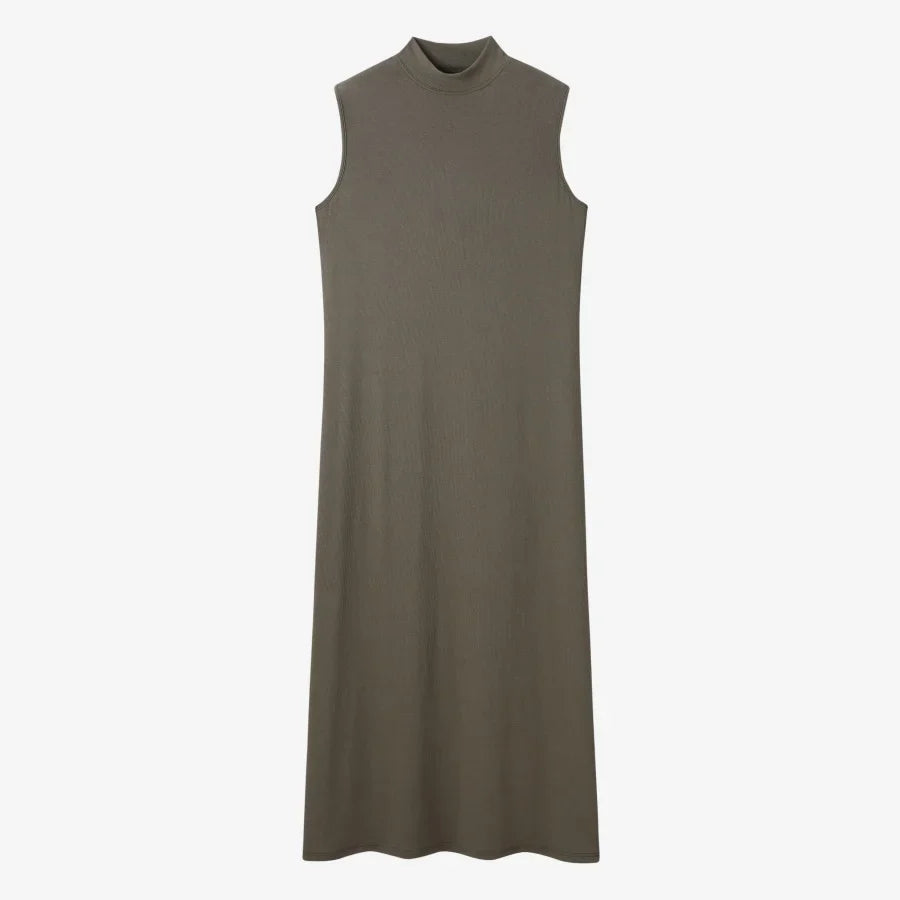 AS AW25 new design knitting cable cardigan + ribbing mockneck dress maxi length match for lady wear