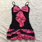 Chic Punk Y2K Dress Aesthetics Graphic Print Fashion Rock Goth Braces skirt Vintage Hiphop Sexy Pleated skirt Summer Streetwear