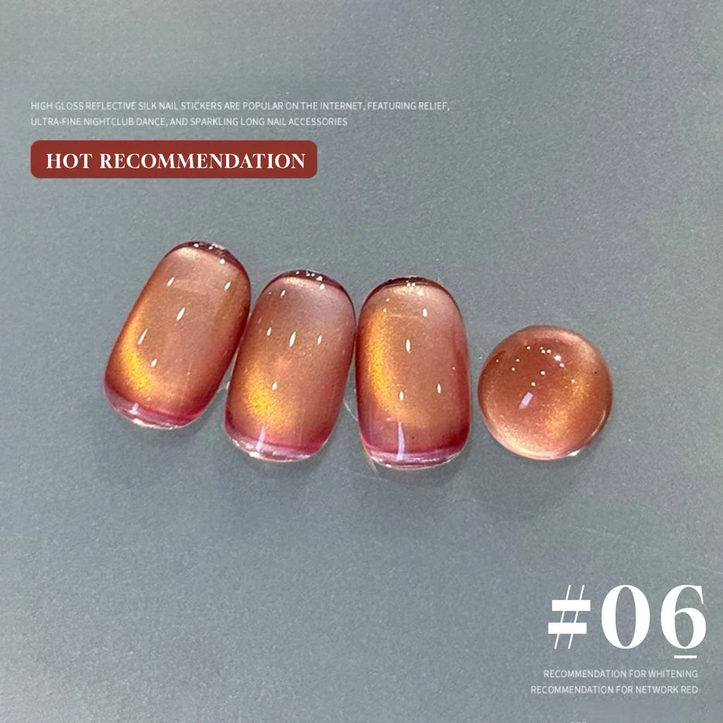 1-3pcs PSK 2025 New Whitening Purple Glass Beads Starry Crystal Nail Art Purple Glass Bead Cat Eye Gel Nail Polish Nail Supplies