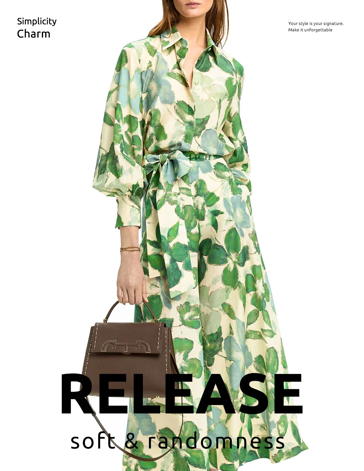 CHCH 2025 Dresses Women's New Belted Chiffon Print V-neck Chic Slim Long Dress Fashion Elegant Holiday Street Women's Dress