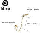 Chain Earring with Labret Ear Stud ASTM G23 Titanium Piercing Nose Ring Cartilage Helix Daith Punk Lip Piercing Body Jewelry 16G