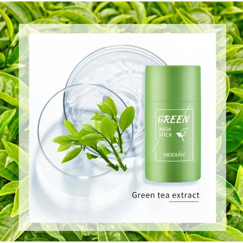 Green Tea Remove Blackhead Solid Mask Dispel Acne Blemish Cleansing Stick Mask Shrink Pores Tighten Whitening Repair Skin Care
