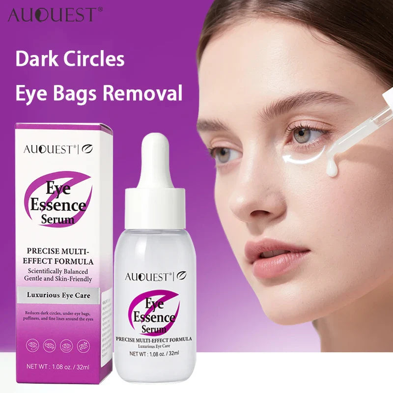 AUQUEST Anti Dark Circles Eye Serum Eye Bags Removal Caffeine Eye Cream Fade Fine Line Hyaluronic Acid Anti-Puffiness Skin Care