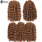 1- 5 Packs 8 inch Jumpy Wand Curl Jamaican Bounce Crochet Hair Natural Black Wand Curls Crochet Hair Short Curly Crochet Braids