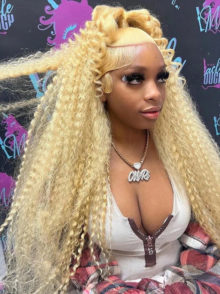 Deep Wave 13x6 HD Lace Frontal Human Hair Wig 30 40 Inch Curly 613 Honey Blonde Water Wave 13x4 Lace Front Wigs For Women 250%