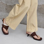 2025 New French Small Cool Drag Square Toe Flip Flops Stiletto Slippers for Women