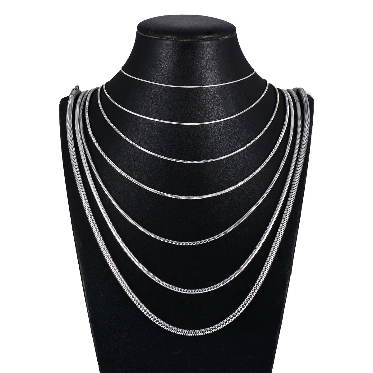 1 piece Stainless steel Round Snake Chain Pendant Necklace For Men Women Necklace Jewelry
